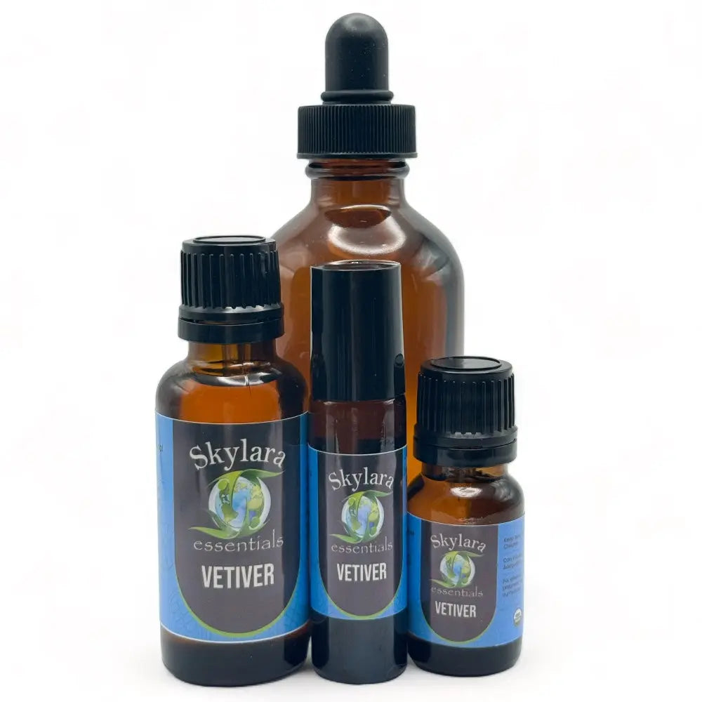 Vetiver essential oil | Indonesian, steam-distilled | Pure oil and roll-on
