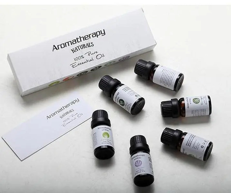 Essential oil set | 6 bottles, 10ml each | Lavender, Mint, Tea Tree, Lemongrass, Sweet Orange, Eucalyptus
