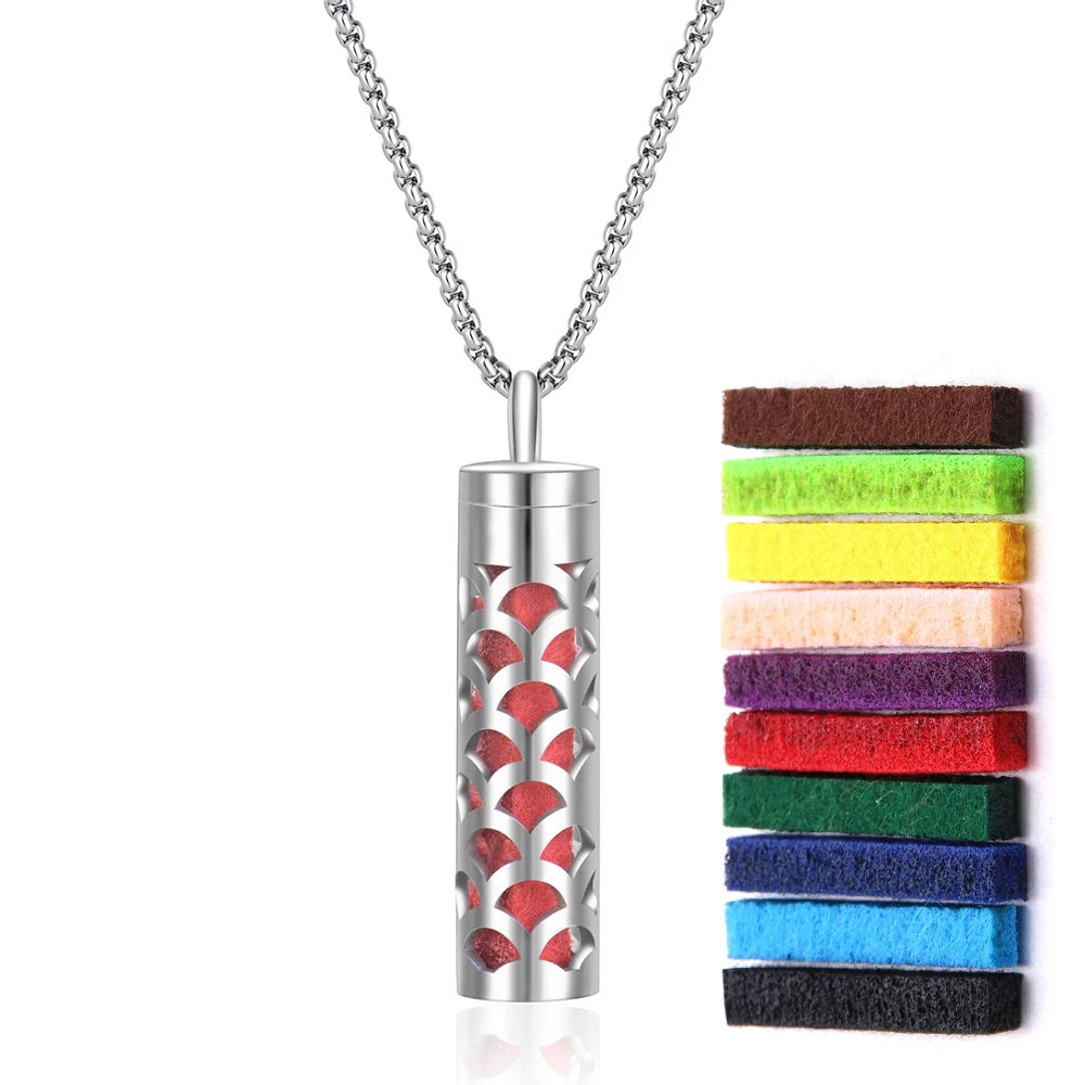 Aromatherapy necklace diffuser | 316L stainless steel locket | 65cm chain