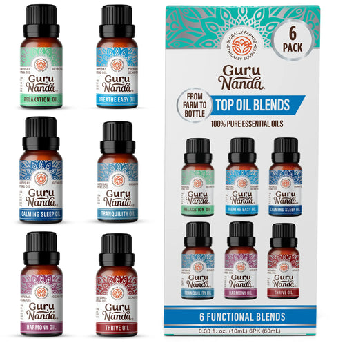 Aromatherapy diffuser and essential oil blend set | 6 blends | Tranquility, Breathe Easy, Thrive, Relaxation, Harmony, Calming Sleep