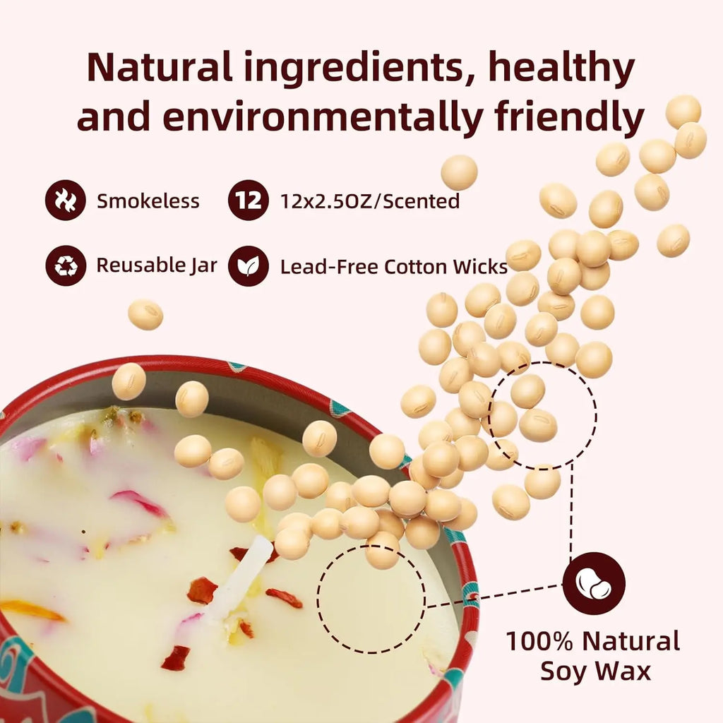 Soy wax scented candle | 2.5 oz | rose, vanilla, fig, or mint