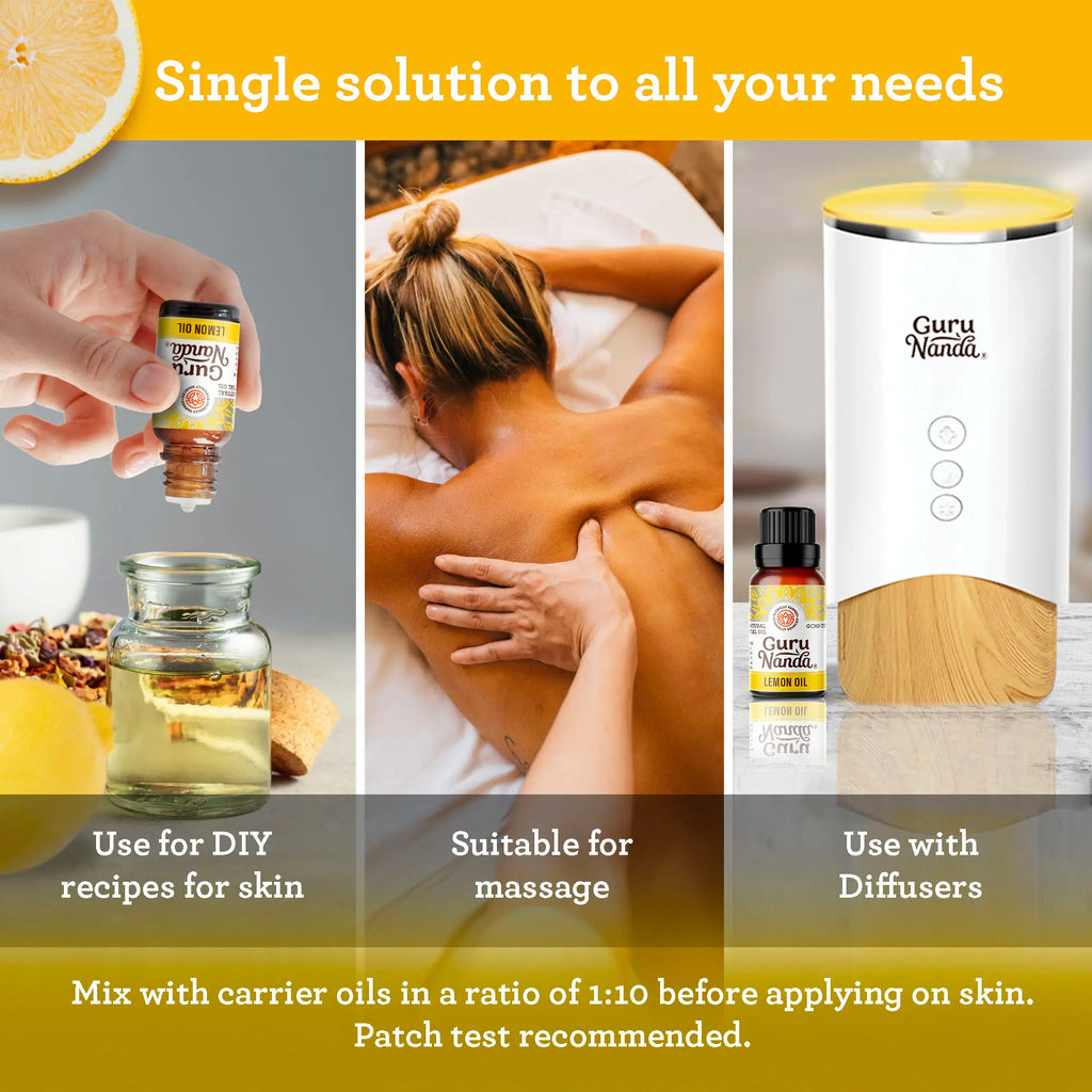Lemon essential oil | Fresh citrus aroma | 2-pack