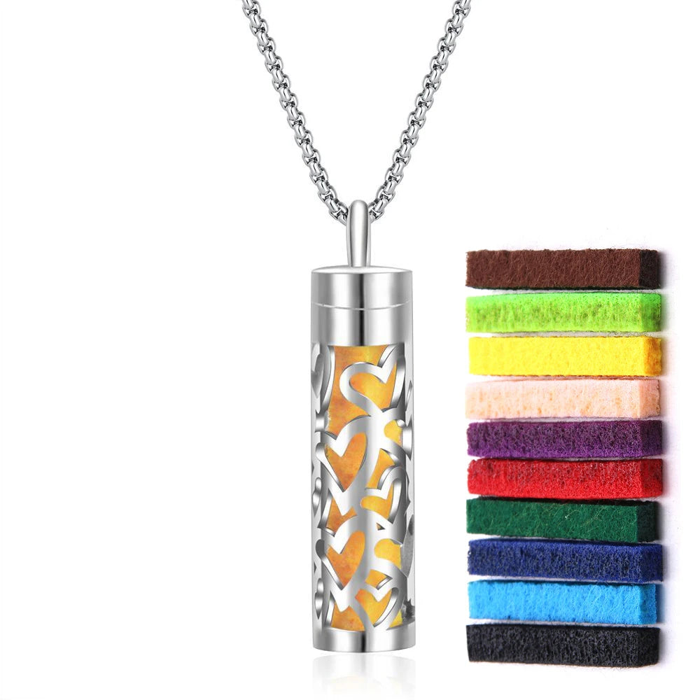 Aromatherapy necklace diffuser | 316L stainless steel locket | 65cm chain