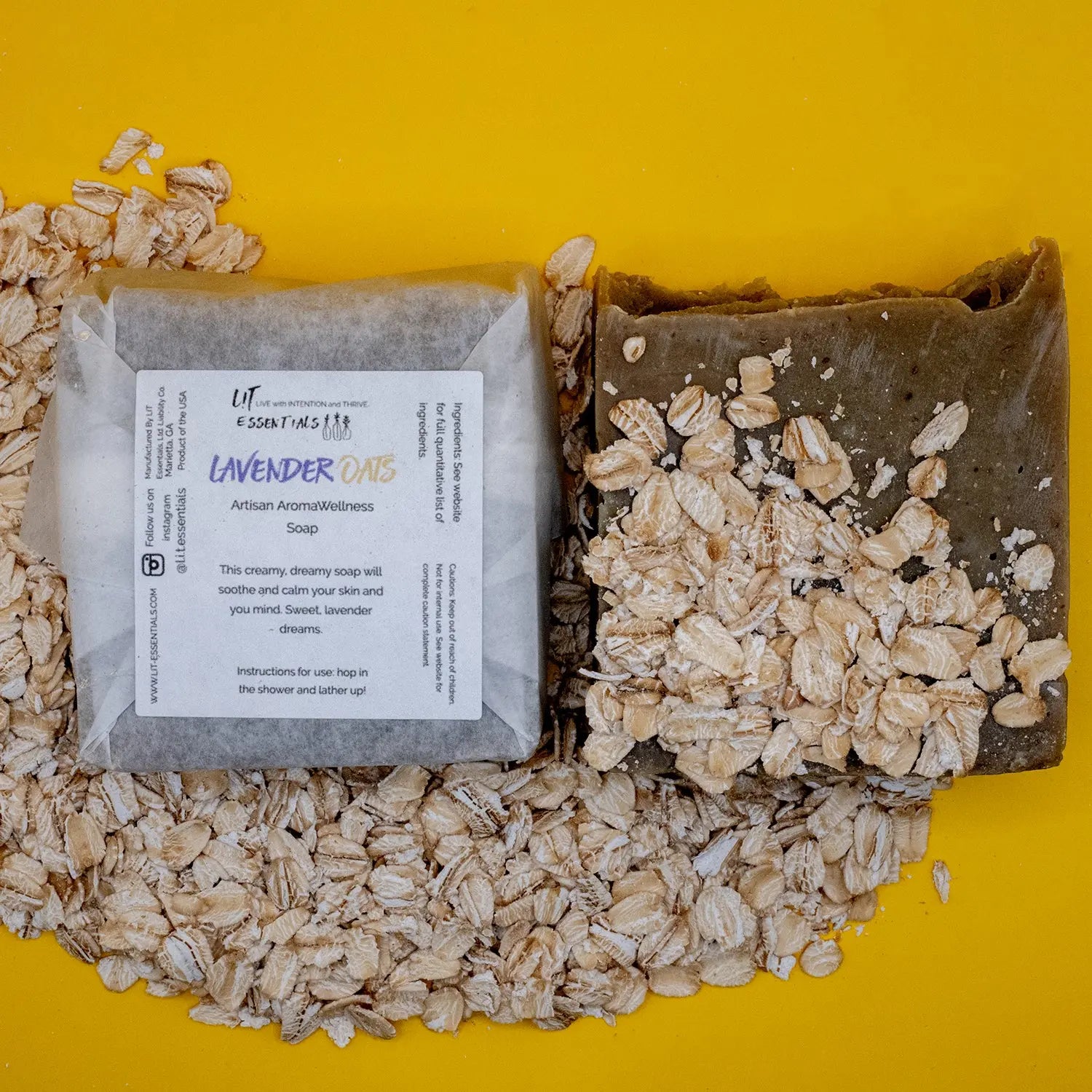 Handmade lavender oats soap | sensitive skin | botanical infusion and pure essential oils