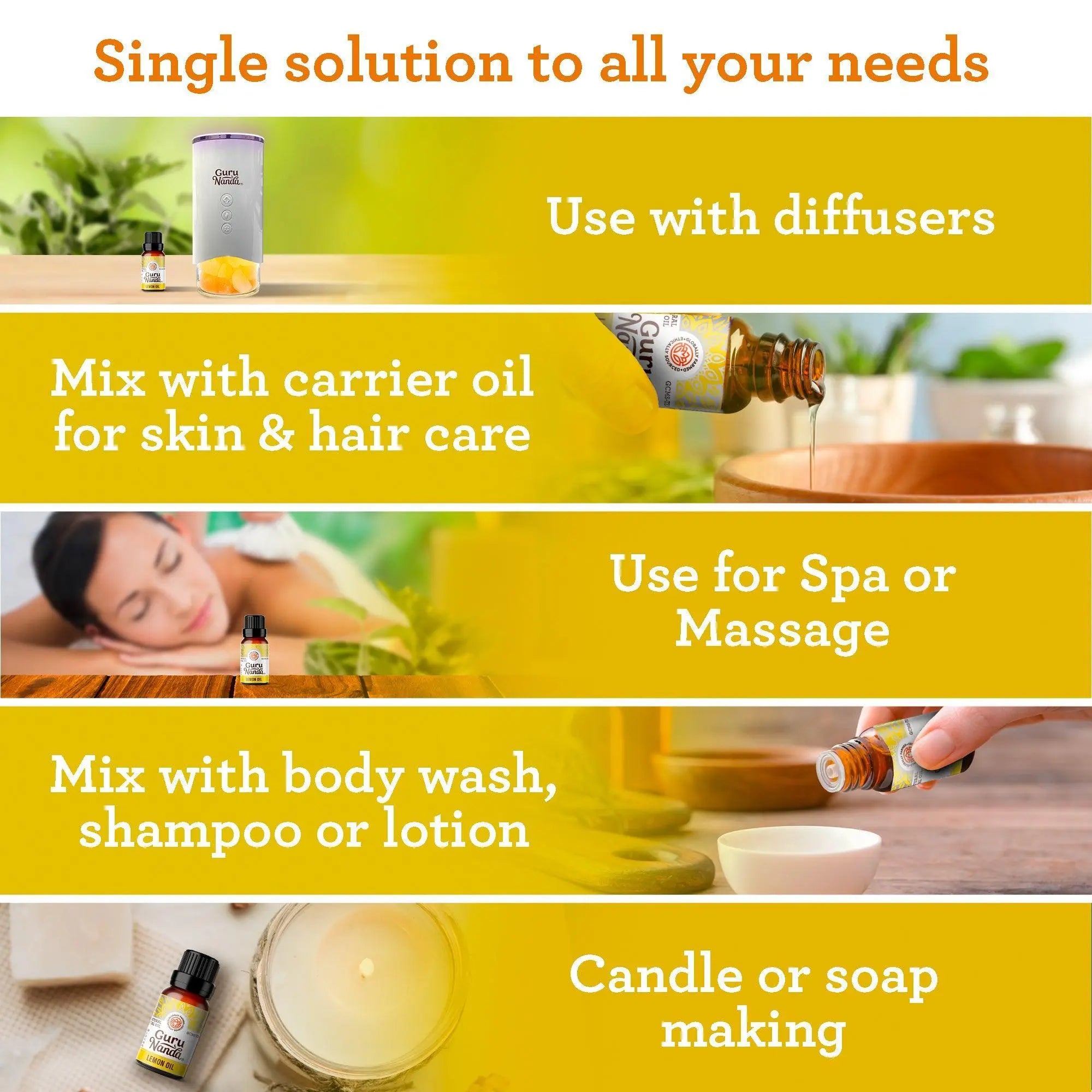 Lemon essential oil | Fresh citrus aroma | 2-pack