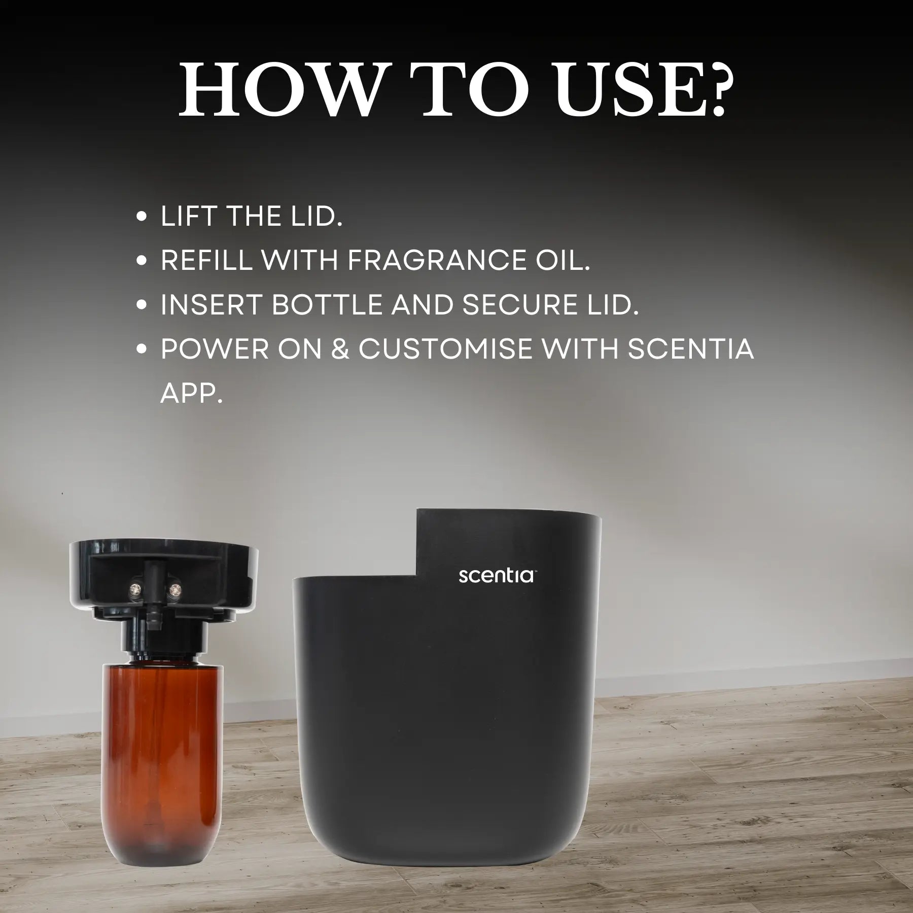 Waterless fragrance diffuser | Plug-in, Bluetooth app control, 500 sq ft | White