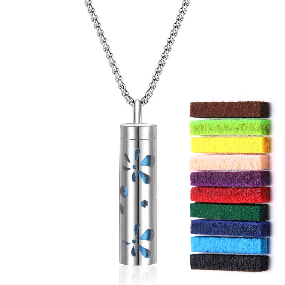 Aromatherapy necklace diffuser | 316L stainless steel locket | 65cm chain