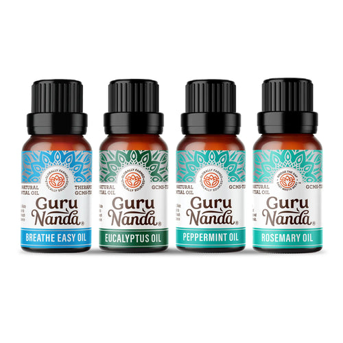 Essential aroma collection | Rosemary, peppermint, eucalyptus, Breathe Easy | 4-pack