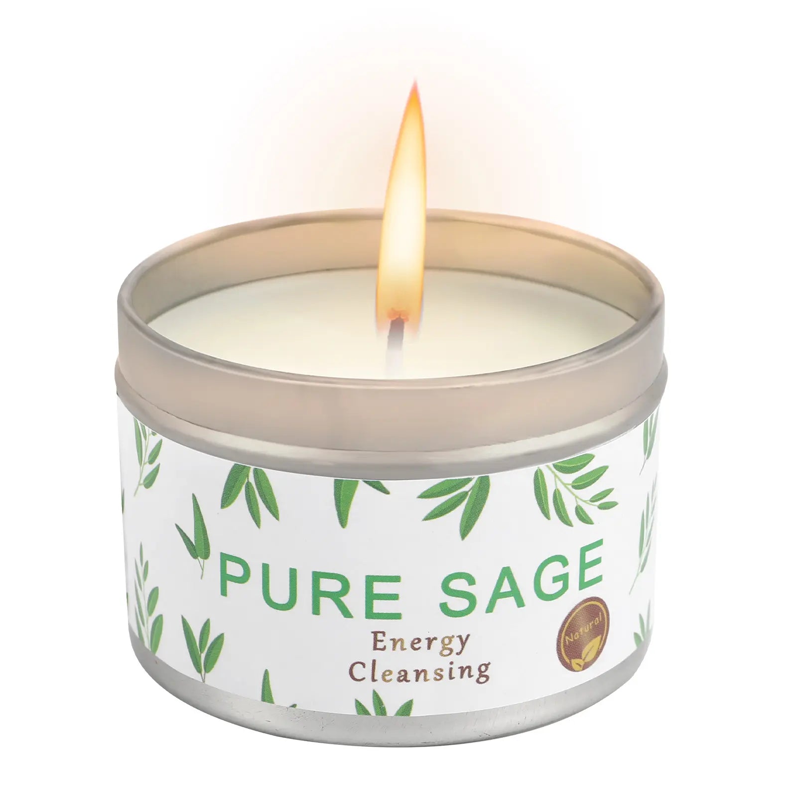Soy wax candle | White sage | 4.4 oz, 25-hour burn