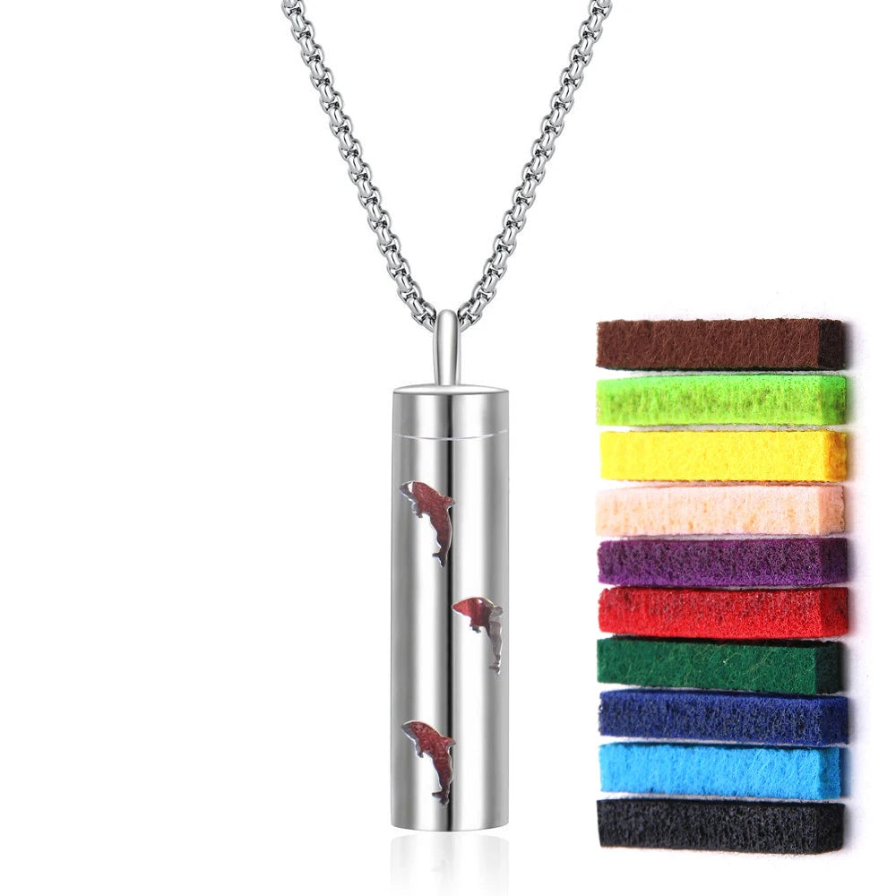 Aromatherapy necklace diffuser | 316L stainless steel locket | 65cm chain
