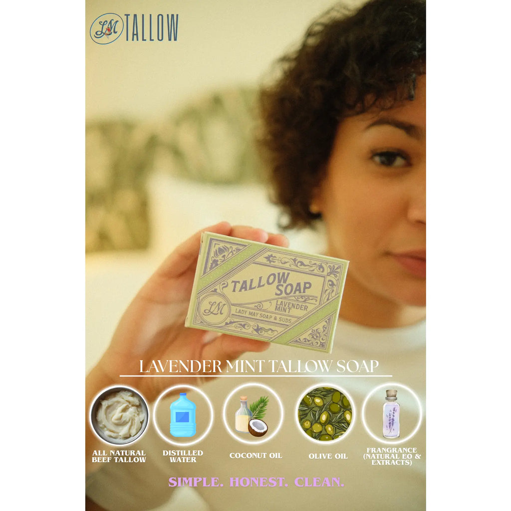 All-Natural Tallow Soap – Lavender Mint or Unscented