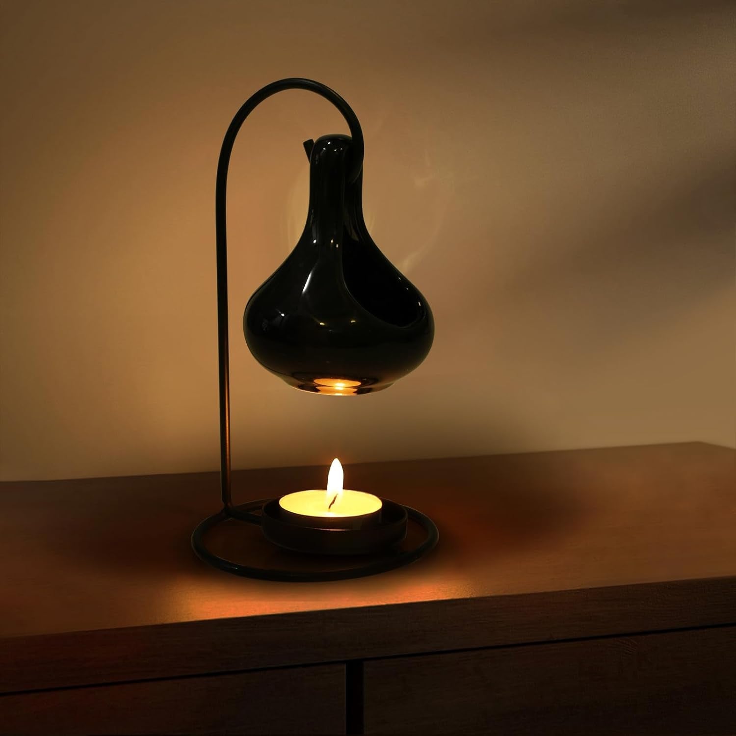 Hanging cauldron wax melt burner | Black | Ceramic