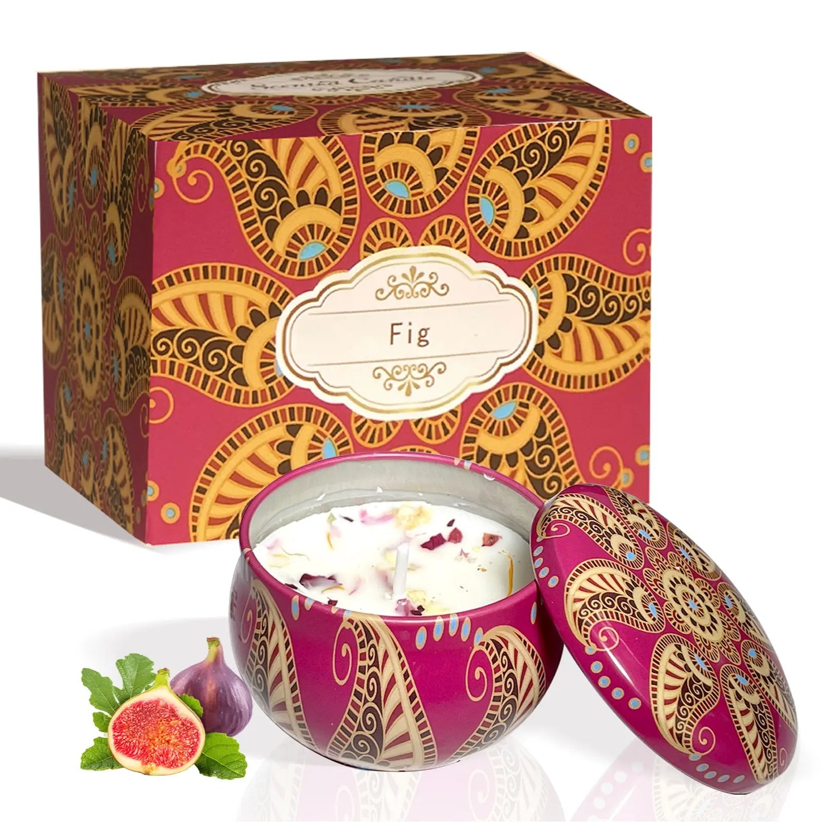 Soy wax scented candle | 2.5 oz | rose, vanilla, fig, or mint