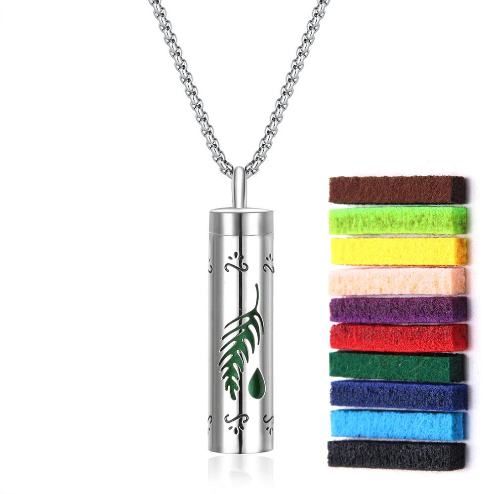 Aromatherapy necklace diffuser | 316L stainless steel locket | 65cm chain