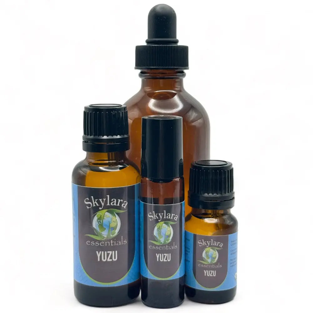 Yuzu citrus essential oil | Bright, zesty aroma | Pure oil and roll-on