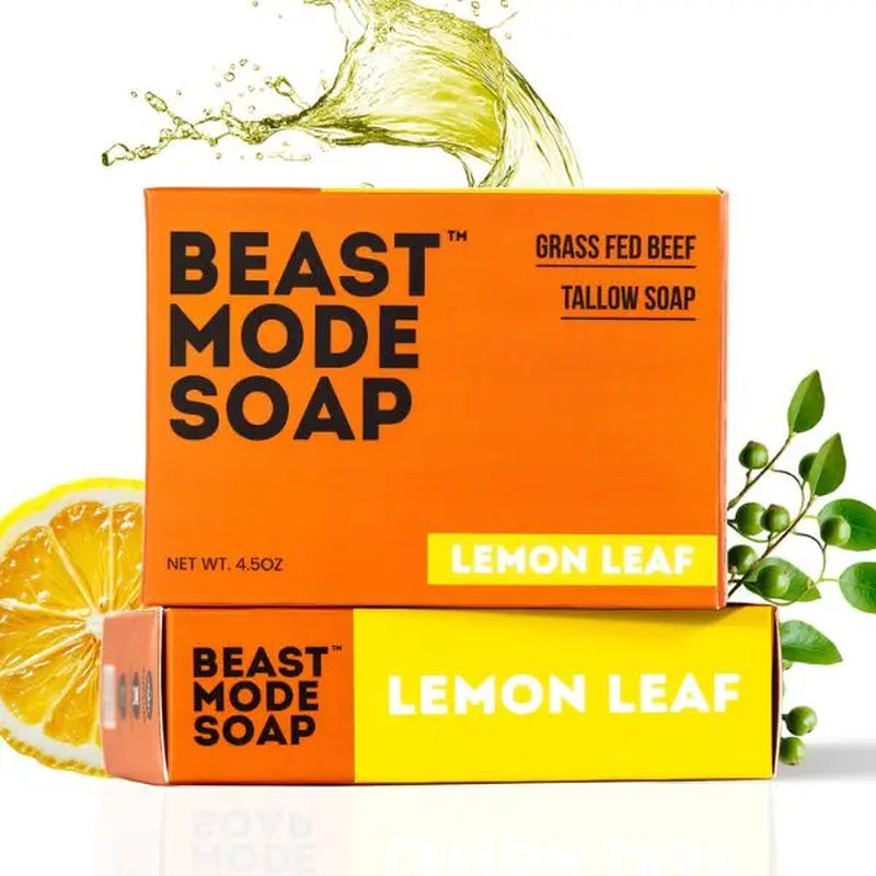 Beast Mode soap | Grass-fed tallow, 2-bar pack | Paleo Pine, Lemon Leaf, Forest Ash, Unscented