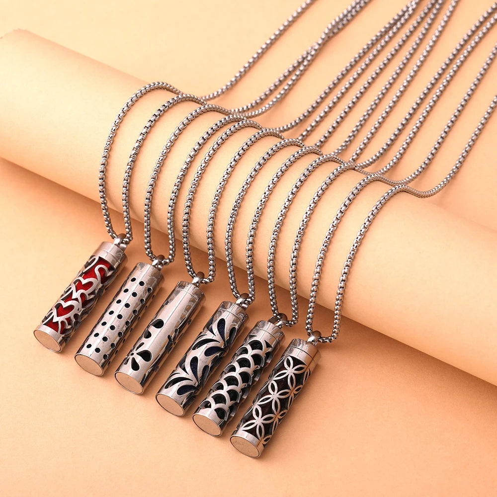 Aromatherapy necklace diffuser | 316L stainless steel locket | 65cm chain
