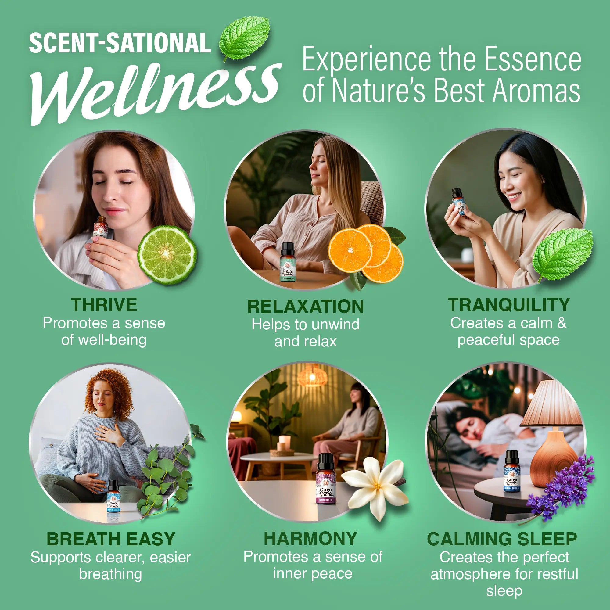 Essential oil blends set | 6-blend wellness collection | Pure oils