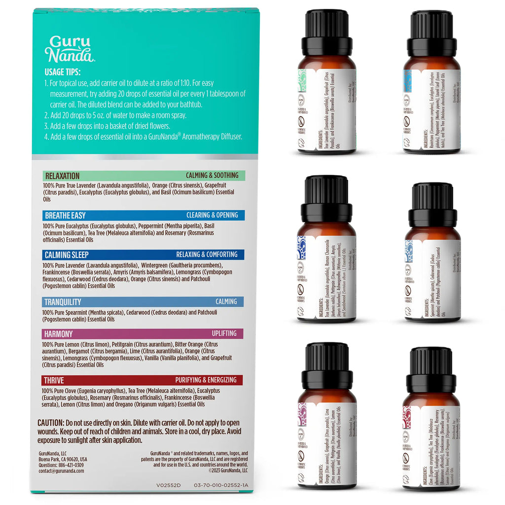 Essential oil blends set | 6-blend wellness collection | Pure oils