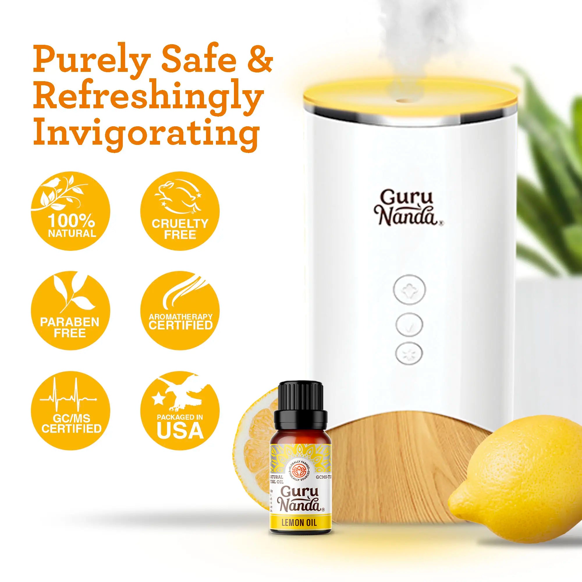 Lemon essential oil | Fresh citrus aroma | 2-pack