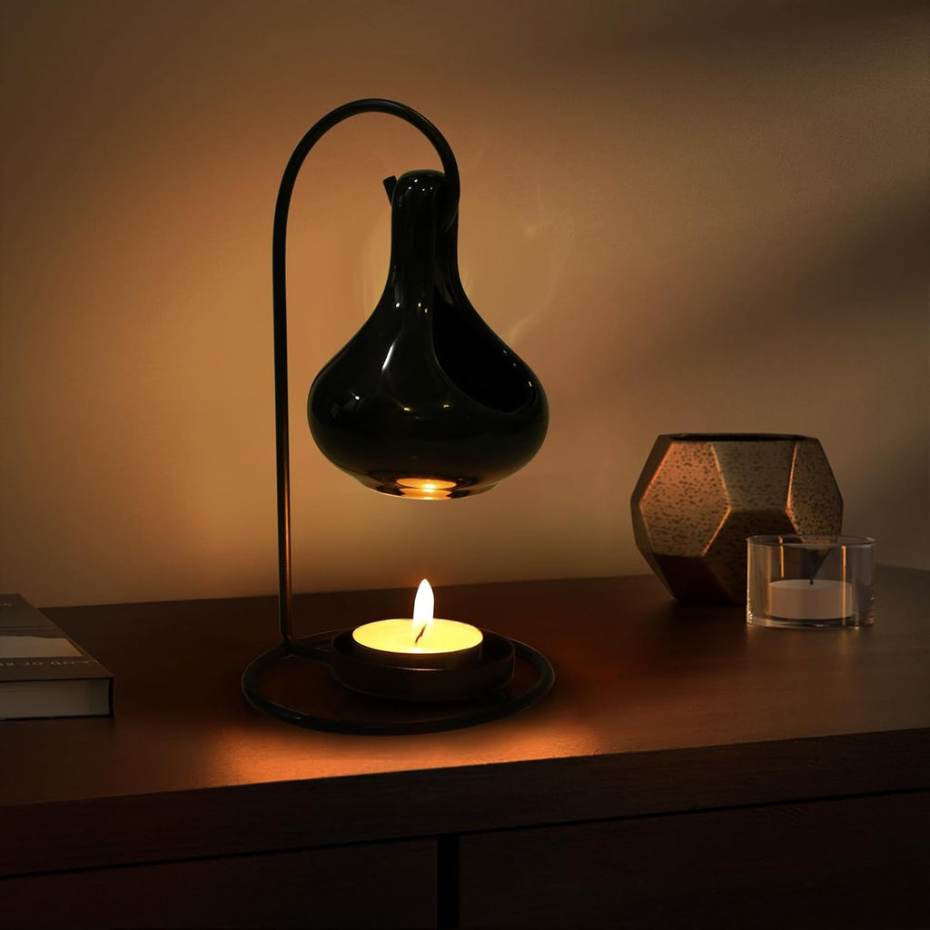Hanging cauldron wax melt burner | Black | Ceramic
