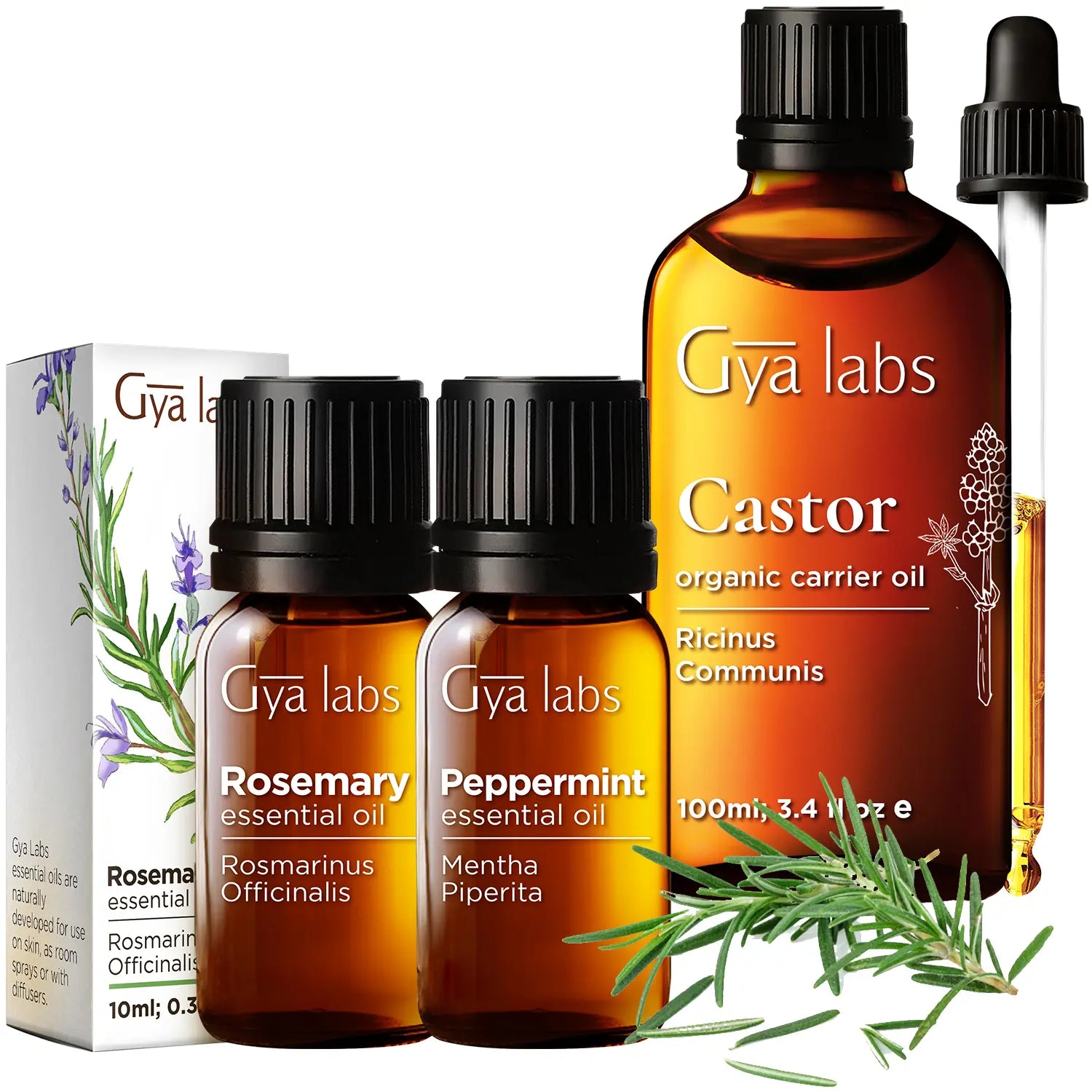 Scalp care set | Rosemary and peppermint essential oils with castor oil