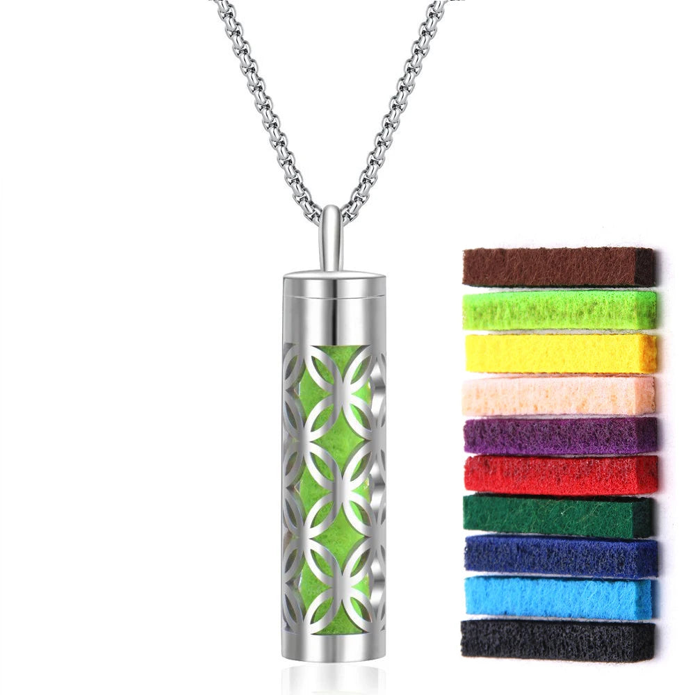 Aromatherapy necklace diffuser | 316L stainless steel locket | 65cm chain