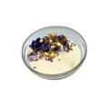 Soy wax essential oil candle with crystals | Lavender Woods | 3.5-inch glass dish