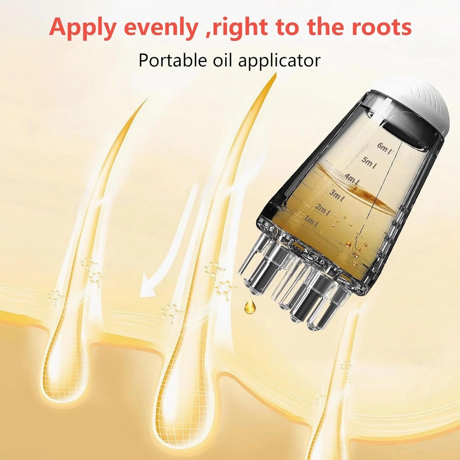 Hair oil applicator | Scalp massage roller | 6ml capacity