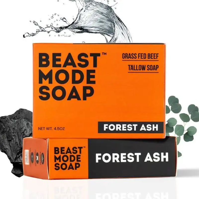 Beast Mode soap | Grass-fed tallow, 2-bar pack | Paleo Pine, Lemon Leaf, Forest Ash, Unscented