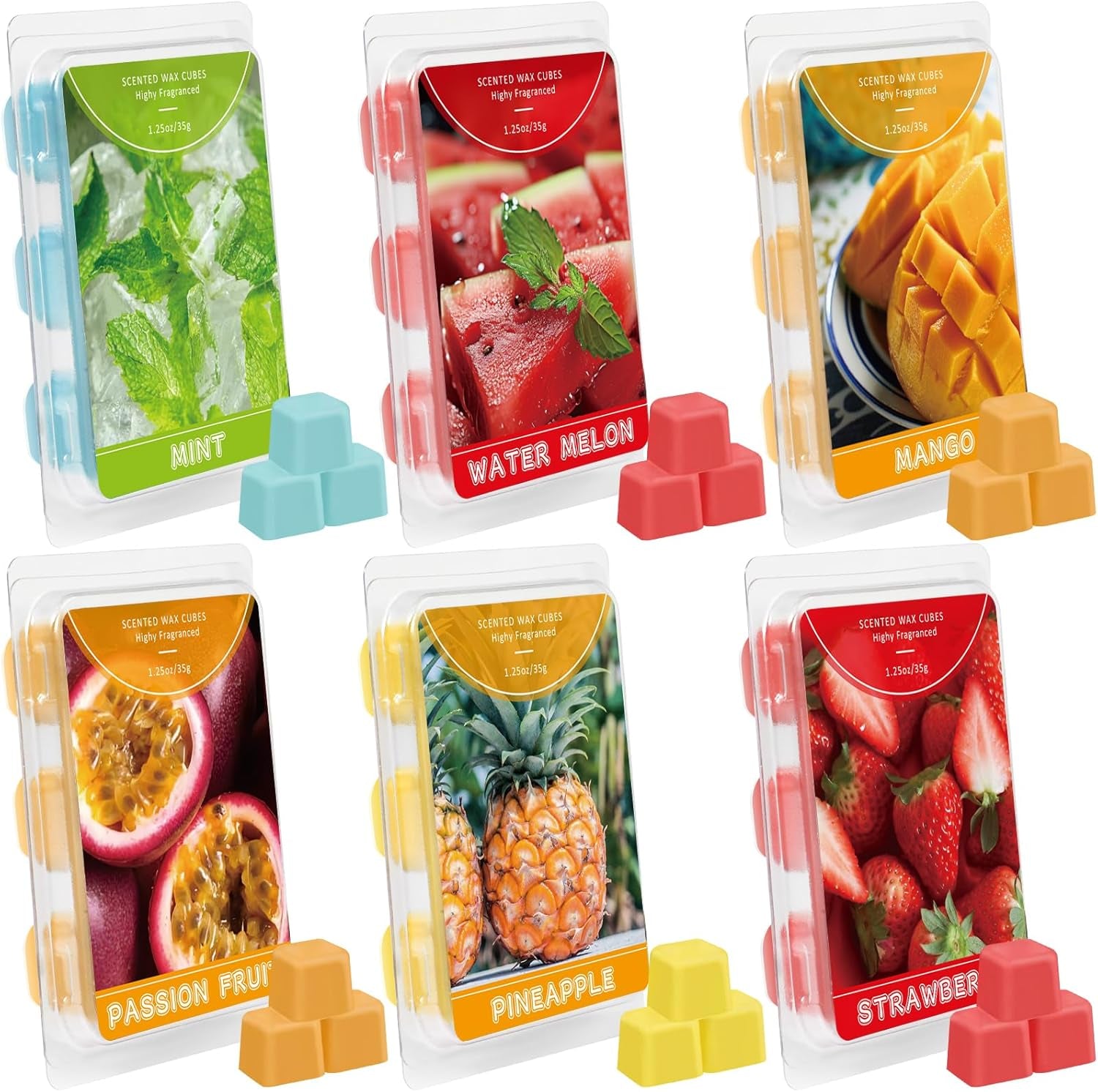 Soy wax melts | Fresh fruits & florals | 6-pack